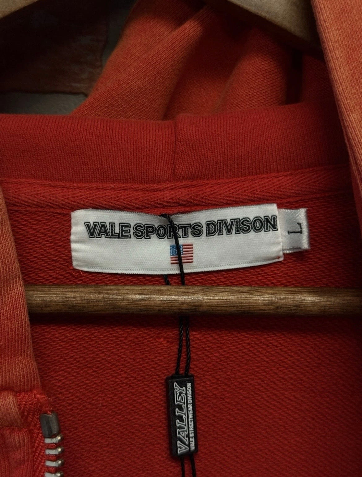 Vale “Valley” Hoodie Red White Zip Up